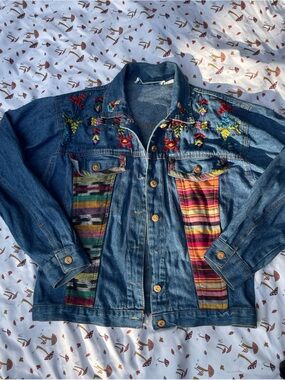 Beaded Patchwork Jean Jacket